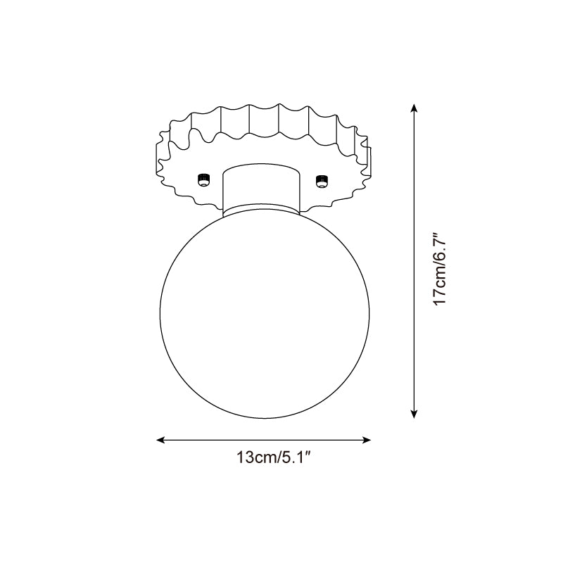 Ritta Ceiling Light Travertine Scalloped Base