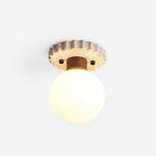 Ritta Ceiling Light Travertine Scalloped Base