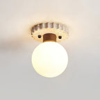 Ritta Ceiling Light Travertine Scalloped Base
