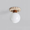 Ritta Ceiling Light Travertine Scalloped Base