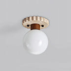Ritta Ceiling Light Travertine Scalloped Base