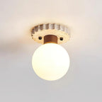 Ritta Ceiling Light Travertine Scalloped Base