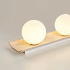 Bianca Globe Modern Minimalist Travertine Glass Ceiling Lamp
