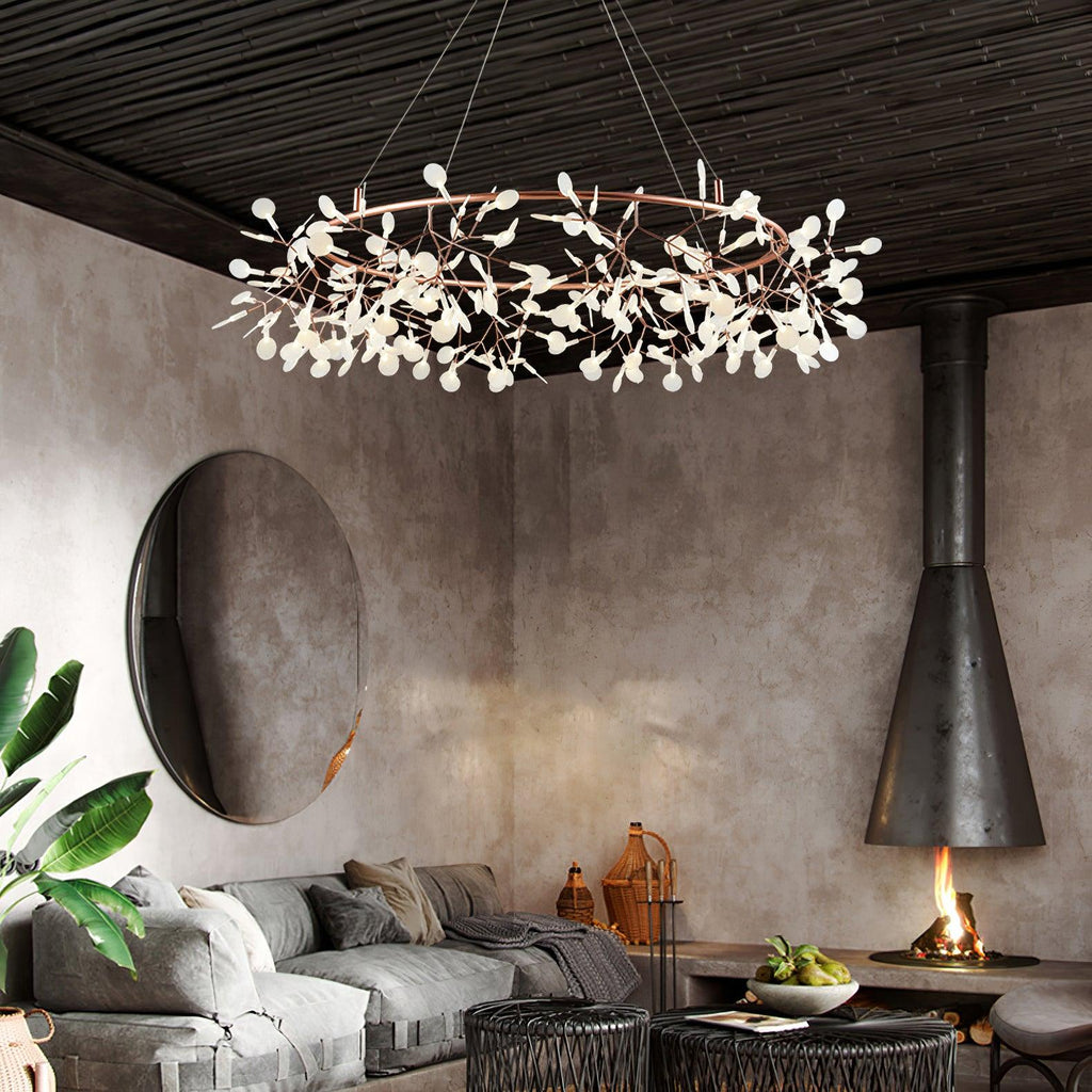 Olivia Unique Round Sputnik Art Deco Firefly Chandelier, Living Room/ Bedroom