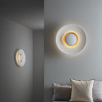 Wall Light Metal Halo Integrated LED Gold Ring Modern Minimalist