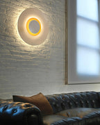 Wall Light Metal Halo Integrated LED Gold Ring Modern Minimalist