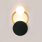 Arisha Modern LED Triple Rings Wall Lamp, Metal/Glass, Gold/Black, Bedroom