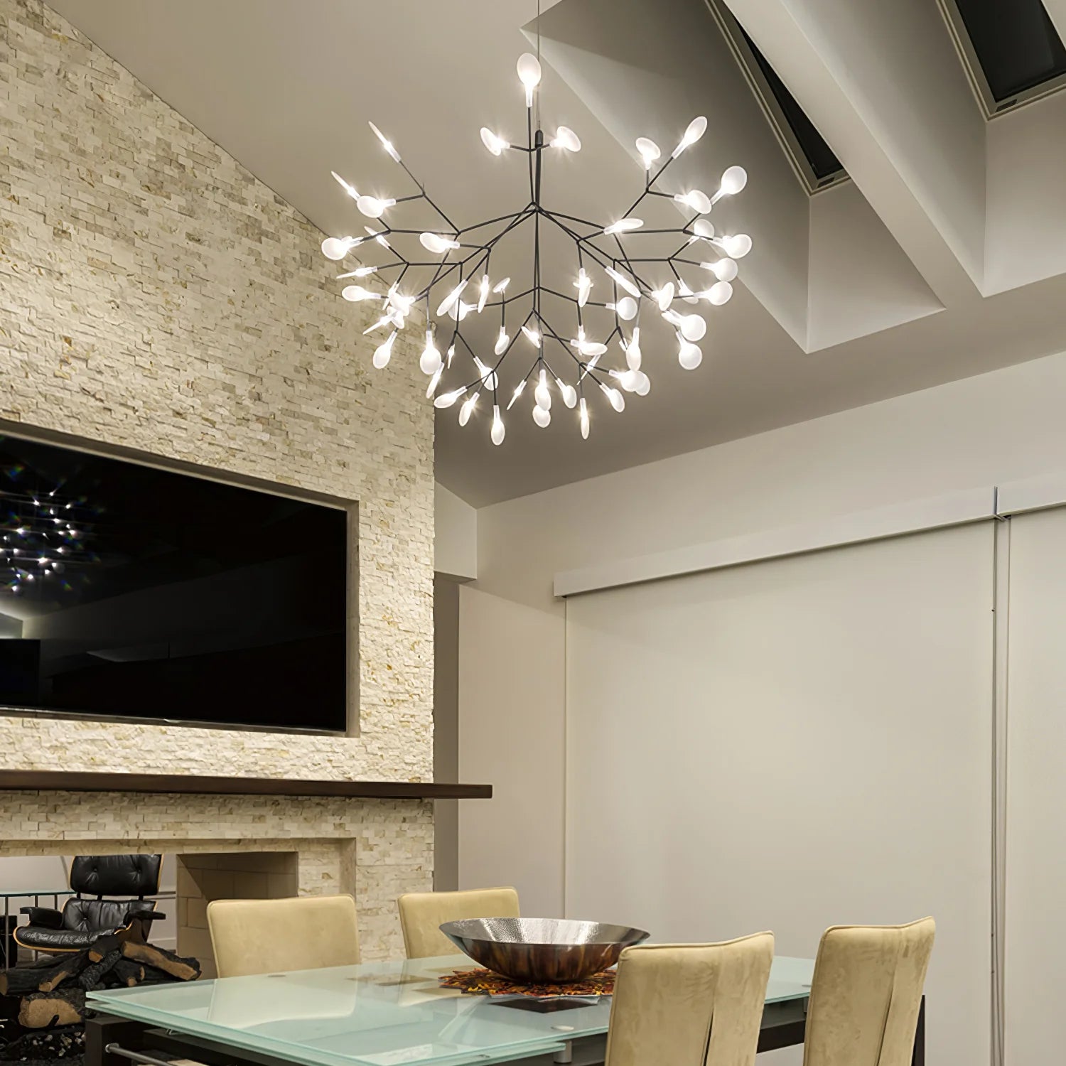 Lior Unique Sputnik Art Deco Firefly Chandelier. Living Room/ Bedroom