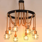 Epoch Retro Industrial Globe Chandelier Black Metal Bar/Living Room