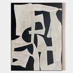 Textured Geometric Monochrome Abstract Painting
