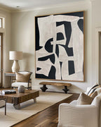 Textured Geometric Monochrome Abstract Painting