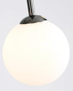 Chandelier Black Metal Arches Glass Globes Minimalist