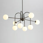 Chandelier Black Metal Arches Glass Globes Minimalist