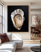 Oyster Shell Oil Painting Coastal Kitchen Wall Art