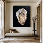 Oyster Shell Oil Painting Coastal Kitchen Wall Art