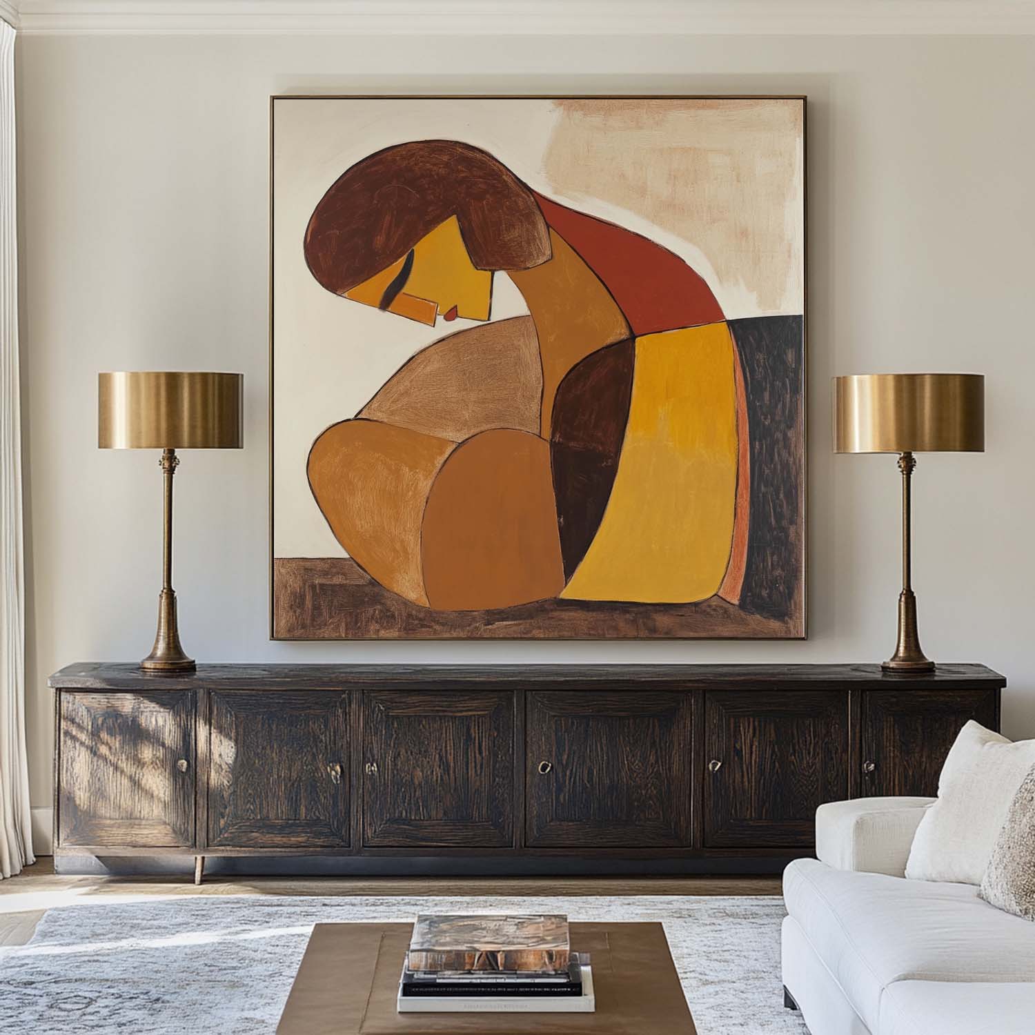 Figure in Warm Earth Tones Oil Painting