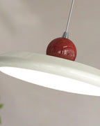 Pendant Lamp White Disc Green Trim Red Bold