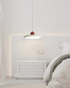 Pendant Lamp White Disc Green Trim Red Bold