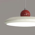 Pendant Lamp White Disc Green Trim Red Bold