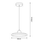 Pendant Lamp White Disc Green Trim Red Bold