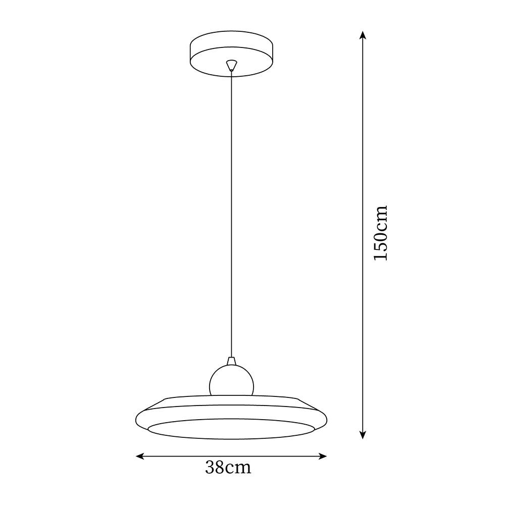 Pendant Lamp White Disc Green Trim Red Bold