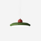 Pendant Lamp White Disc Green Trim Red Bold