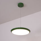 Pendant Lamp White Disc Green Trim Red Bold