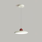 Pendant Lamp White Disc Green Trim Red Bold
