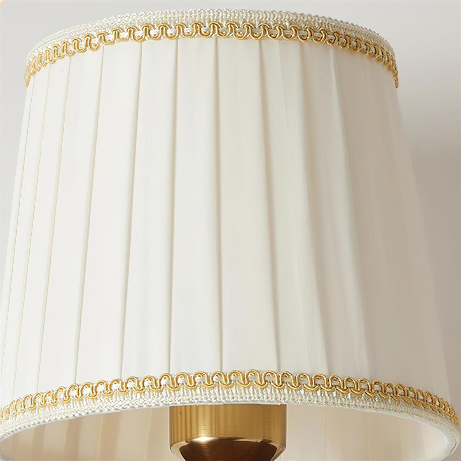 Wall Lamp Fabric Shade Modern Classic Gold Walnut Sconce Bedroom