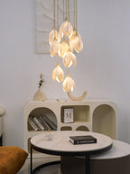 Lustra Pendant Lamp White Floral Ceramic