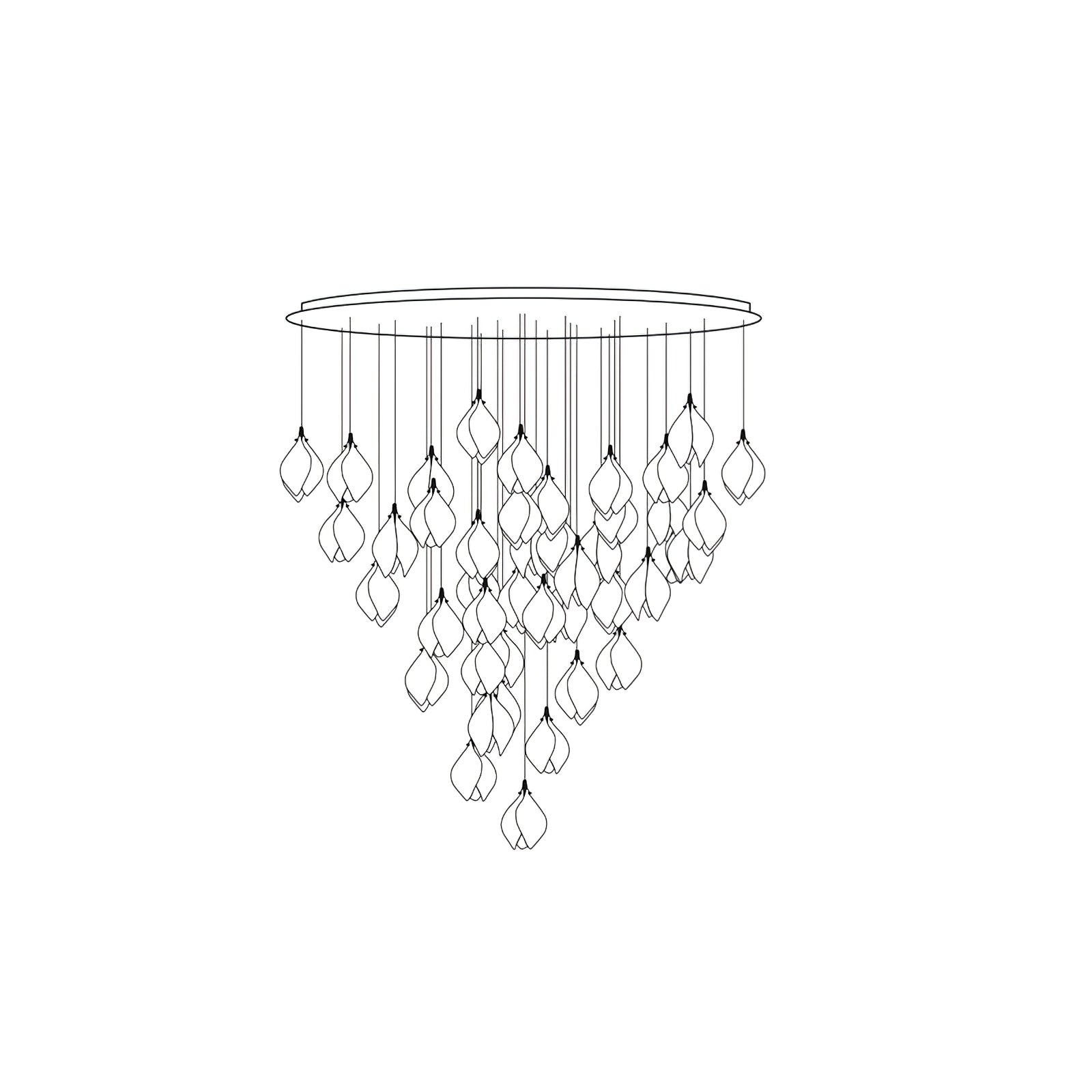 Lustra Pendant Lamp White Floral Ceramic