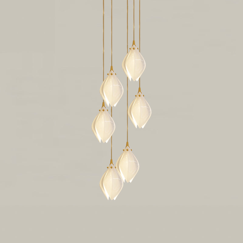 Lustra Pendant Lamp White Floral Ceramic