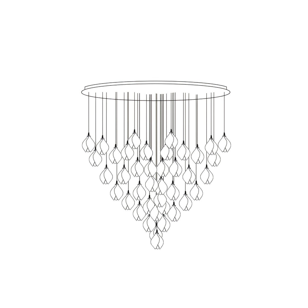 Lustra Pendant Lamp White Floral Ceramic