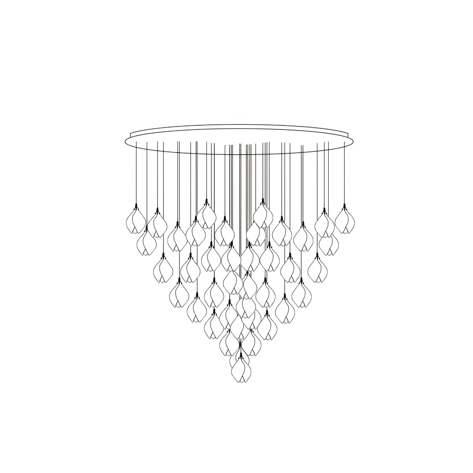Lustra Pendant Lamp White Floral Ceramic
