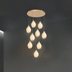 Lustra Pendant Lamp White Floral Ceramic