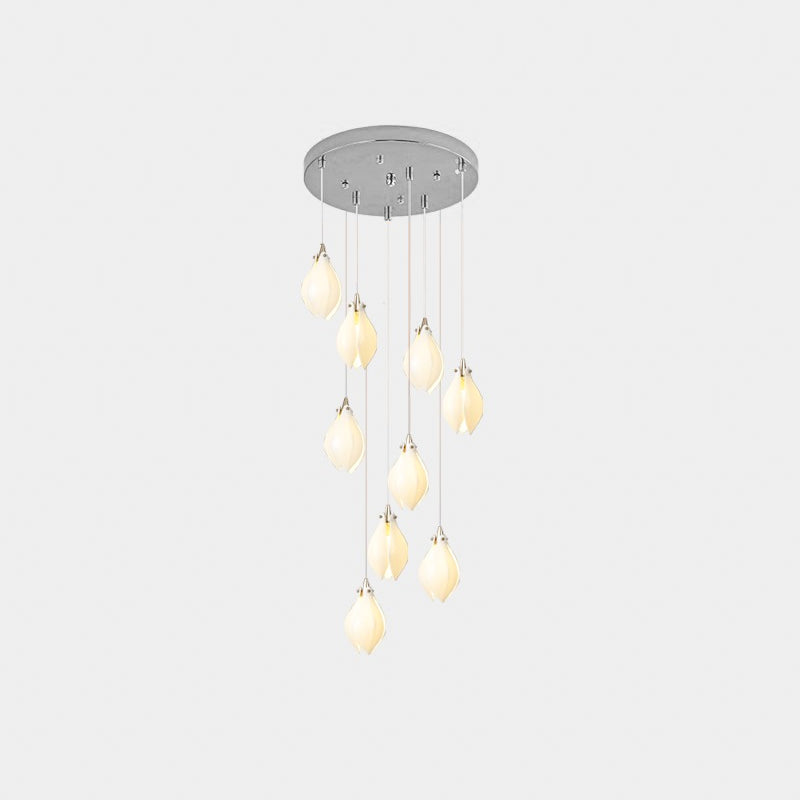 Lustra Pendant Lamp White Floral Ceramic