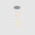 Lustra Pendant Lamp White Floral Ceramic