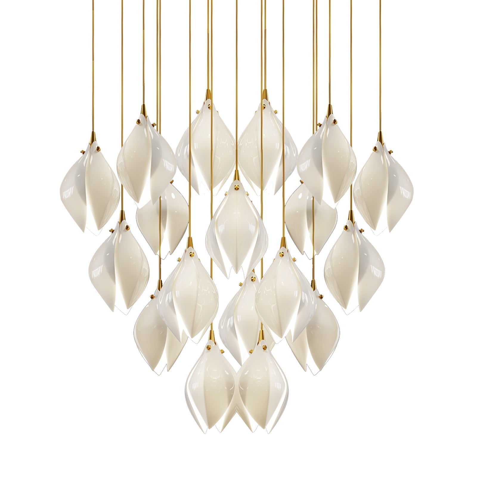 Lustra Pendant Lamp White Floral Ceramic