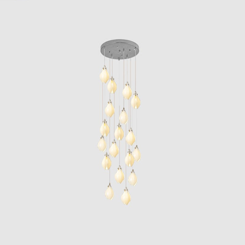Lustra Pendant Lamp White Floral Ceramic