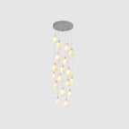Lustra Pendant Lamp White Floral Ceramic