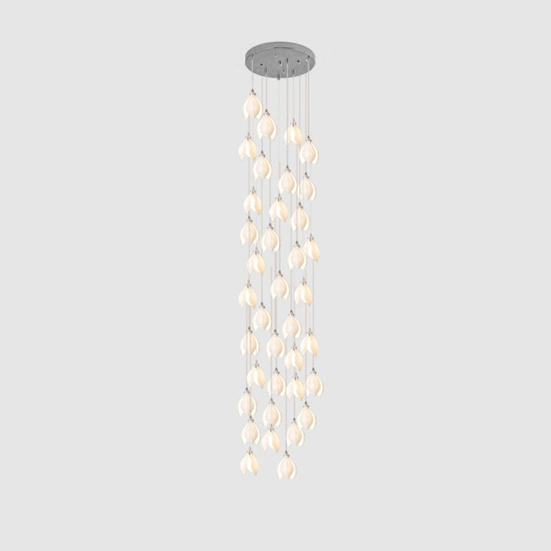 Lustra Pendant Lamp White Floral Ceramic