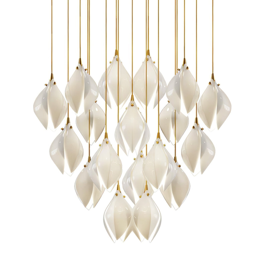 Lustra Pendant Lamp White Floral Ceramic