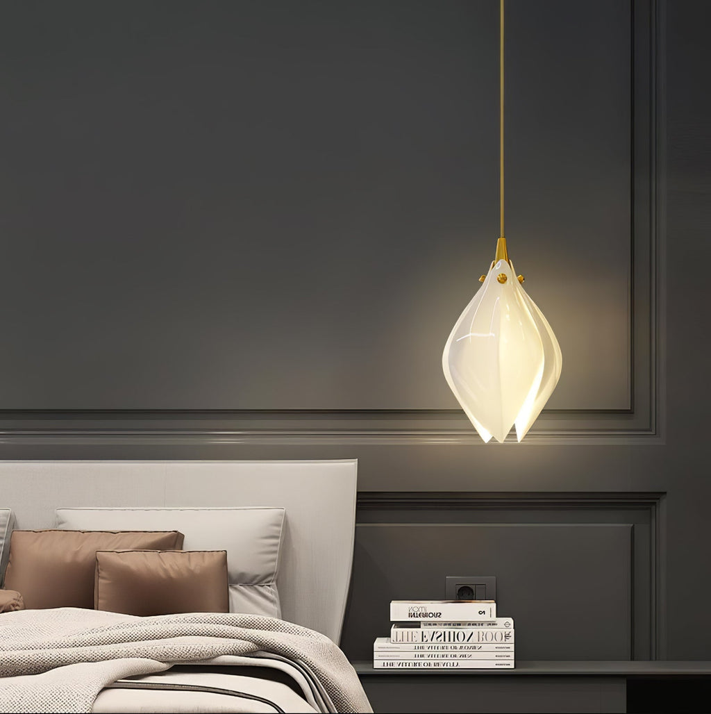 Lustra Pendant Lamp White Floral Ceramic