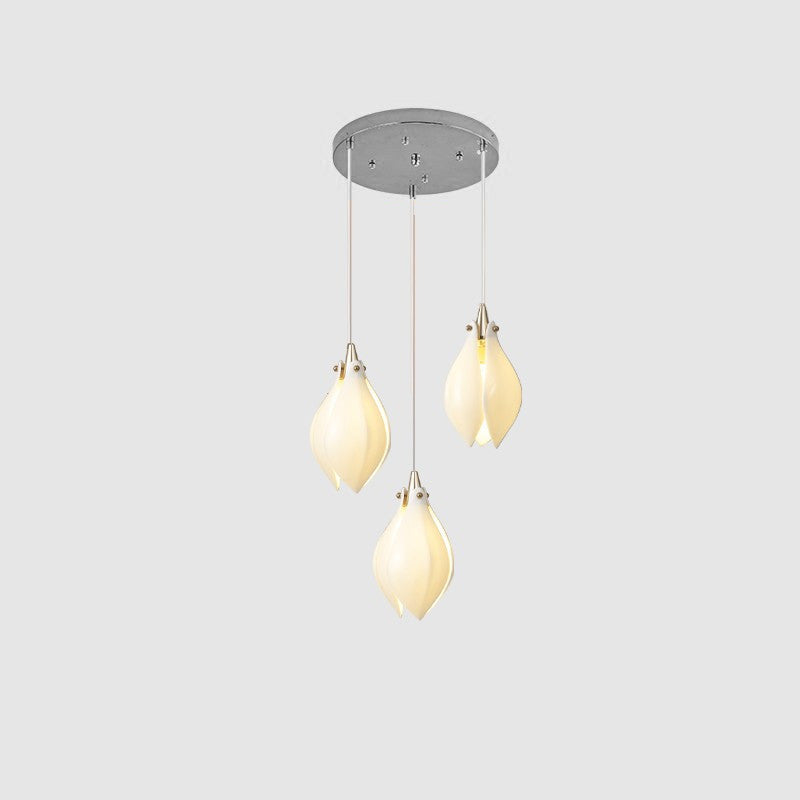 Lustra Pendant Lamp White Floral Ceramic