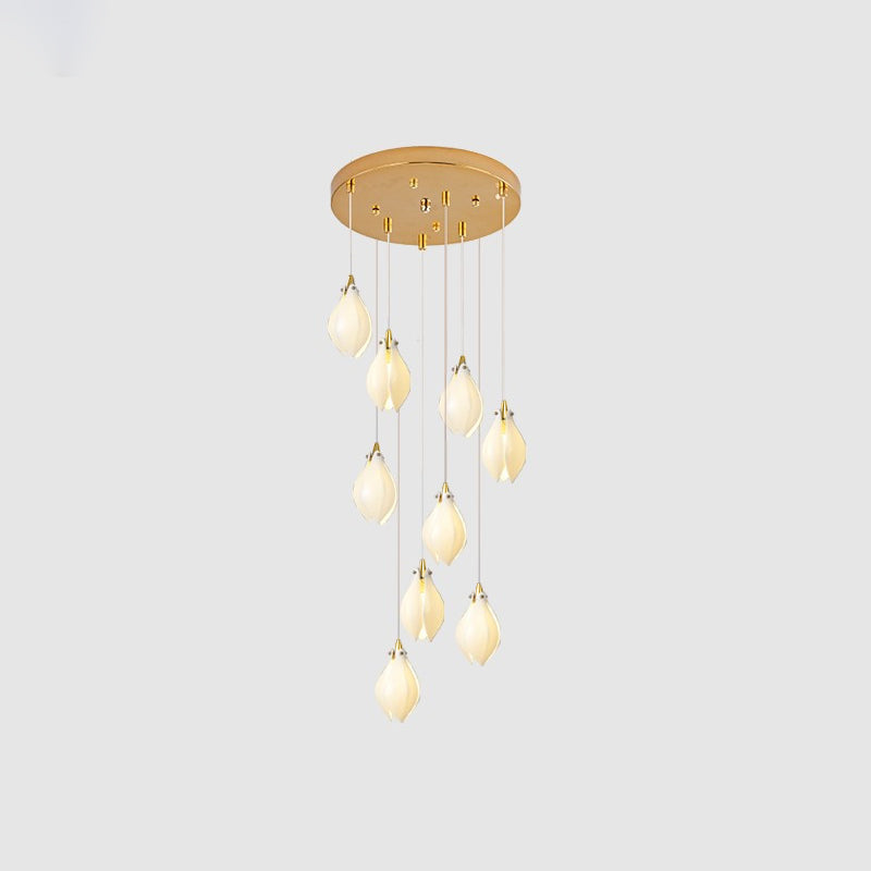 Lustra Pendant Lamp White Floral Ceramic
