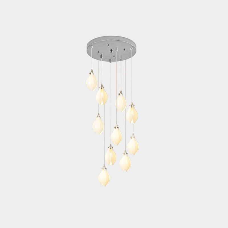 Lustra Pendant Lamp White Floral Ceramic
