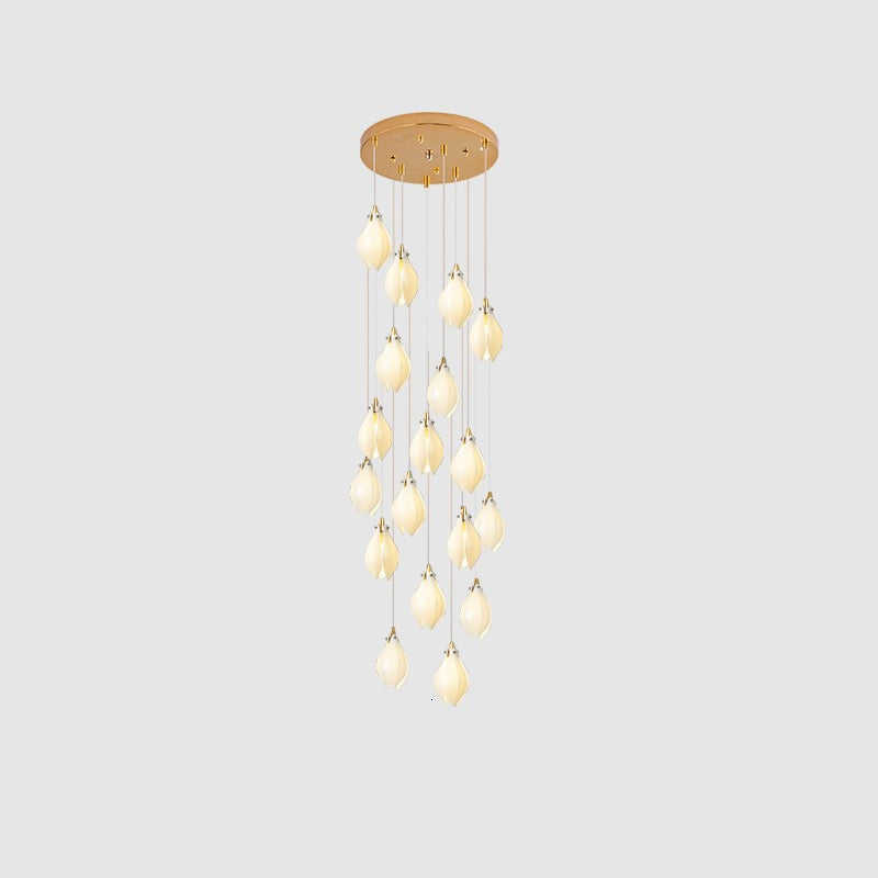 Lustra Pendant Lamp White Floral Ceramic