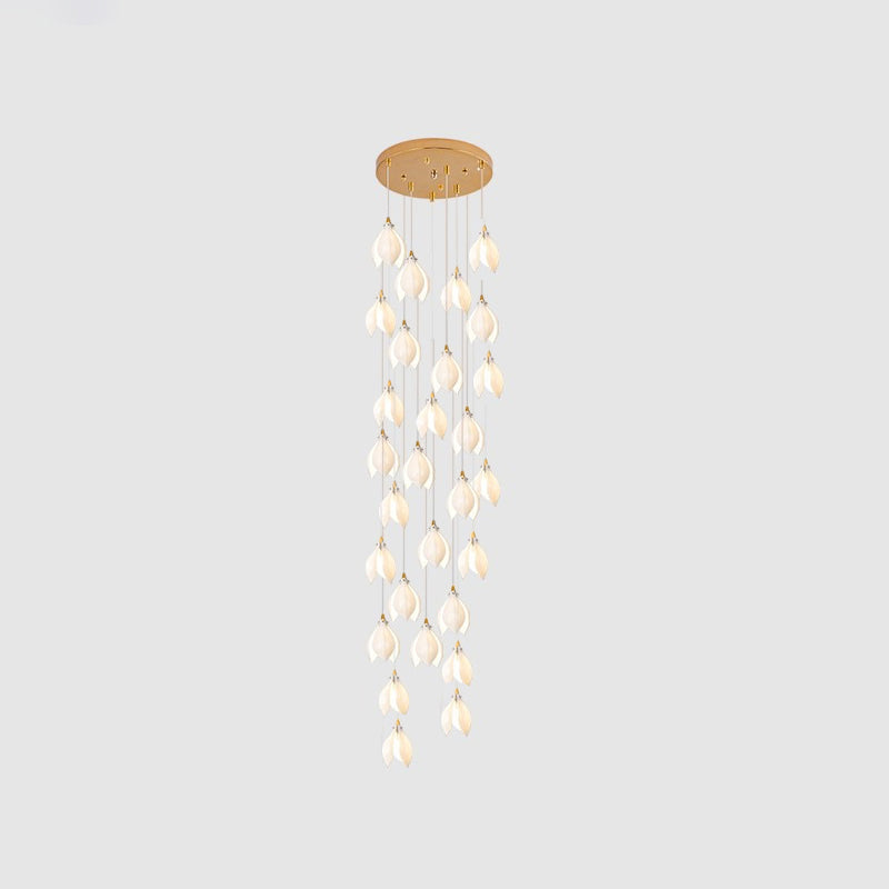 Lustra Pendant Lamp White Floral Ceramic