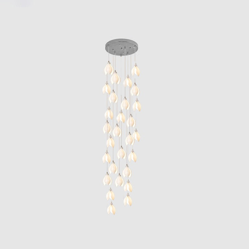 Lustra Pendant Lamp White Floral Ceramic