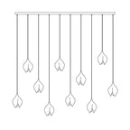 Lustra Pendant Lamp White Floral Ceramic